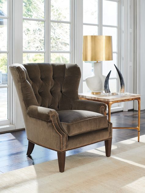 Atwater Chair | Lexington Home Brands Leather Cocktail Ottoman, Metal End Table, Lexington Home, Leather Swivel Chair, Metal End Tables, Tufted Arm Chair, Fabric Accent Chair, Menlo Park, Lexington Furniture