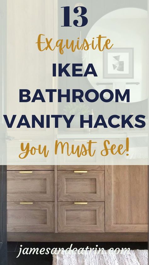 Transform your space with these brilliant IKEA bathroom vanity hacks! From minimalist designs to chic farmhouse styles, discover how you can elevate your bathroom on a budget. Perfect for DIY enthusiasts looking to add a personal touch 🛠✨. Dive into our roundup of the best transformations and get inspired. #IKEABathroomVanityHacks Ikea Bathroom Double Vanity, Ikea Master Bath, Bathroom On A Budget Ideas, Space Between Vanity And Toilet, Exquisite Bathroom Designs, Ikea Small Bathroom Vanity Hack, Ikea Double Vanity Hack, Bathroom Vanity On A Budget, Ikea Bathroom Cabinets