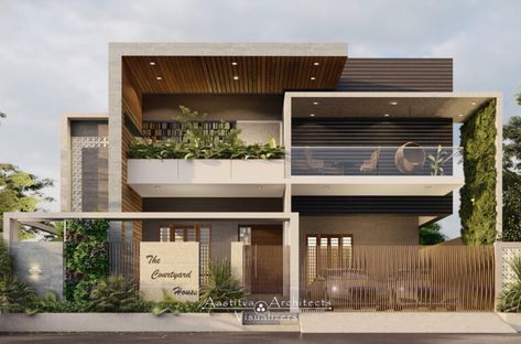 12 Modern Facade Design Ideas for your home - Aastitva Modern Bungalow Exterior, Modern Bungalow House Design, Home Designs Exterior, House Outer Design, Small House Design Exterior, Best Modern House Design, Small House Elevation Design, Exterior Rendering, Modern Villa Design