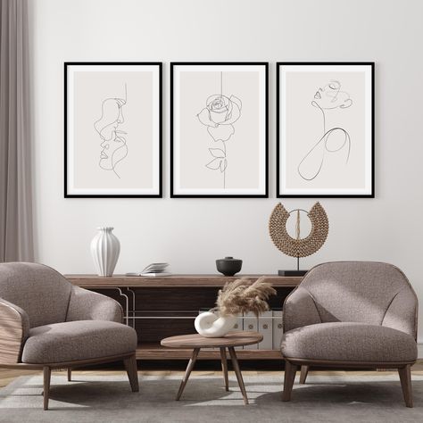 SHOP Two Faces Line Art in Beige Illustration Framed Fine Art Print – Olive et Oriel Line Art For Living Room, Abstract Line Art Design, Beige Illustration, Trending Wall Art, Teen Girls Bedroom, V Art, Bohemian Interior Design, Coastal Art Prints, Nordic Art