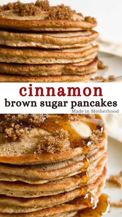 Different Pancakes Recipes, Breakfast Ideas With Syrup, Homemade Cinnamon Pancakes, Cool Pancake Recipes, Cinnamon Toast Pancakes, Cinammon Pancake Recipe, Pancake Add In Ideas, Cinnamon Pancakes Easy, Fancy Pancakes Ideas