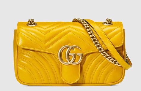 Gucci Yellow Matelasse Shoulder Bag Gucci Yellow, Gucci Gg Marmont Matelasse, Yellow Purses, Gucci Purse, Gucci Purses, Yellow Handbag, Bags Gucci, Gucci Marmont, Gucci Gg Marmont