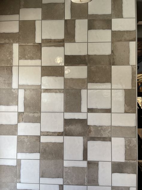 Square And Rectangle Tile Pattern, Fun Shower Tile, Wood To Tile Transition, Mexican Tile Backsplash, Foyer Flooring, Tiles Ideas, Rectangle Tiles, Contemporary Tile, Interior Tiles