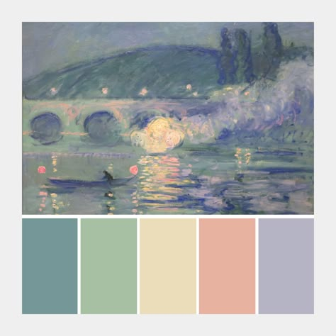 Paintings & Colour Palettes (@paintingpalettes) • Instagram photos and videos Monet Colour Palette, Claude Monet Color Palette, Impressionism Color Palette, Monet Color Palette, Monet Palette, Gaston La Touche, Painting Color Palette, Famous Art Coloring, Watercolour On Canvas