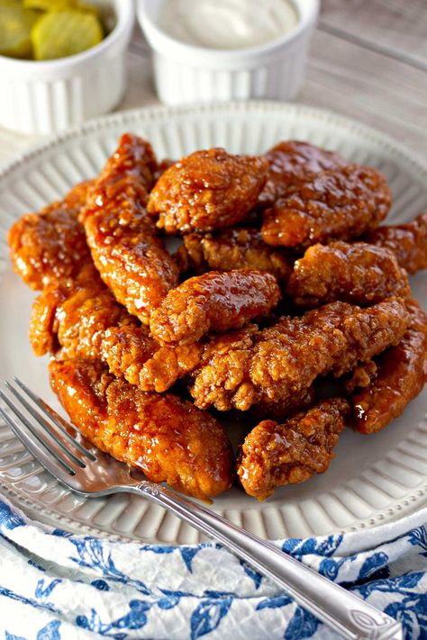 Honey Bbq Chicken Tenders, Honey Barbeque Chicken, Chicken Tenders In Air Fryer, Bbq Chicken Tenders, Bbq Chicken Bites, Easy Bbq Chicken, Bbq Chicken Breast, Honey Glazed Chicken, Air Fryer Chicken Tenders