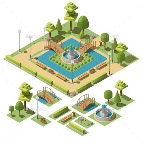 City Parks Design, Barn Architecture, Isometric Map, Motif Acnl, Residential Land, Building Illustration, Isometric Art, Isometric Design, Isometric Illustration