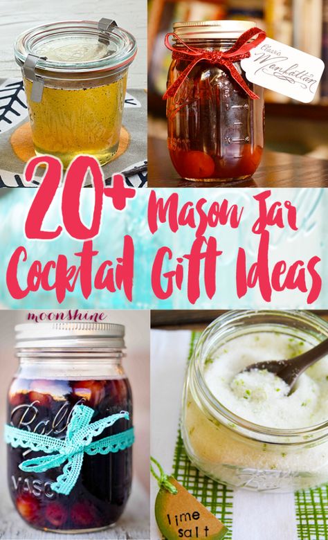 20 DIY Cocktail Mason Jar Gift Ideas http://frugalbeautiful.com/blog/20-diy-cocktail-mason-jar-gift-ideas/ Individual Alcohol Gifts, Mixed Drink Gifts In A Jar, Drink Gifts In A Jar, Homemade Booze Gifts, Drink In A Jar Gift, Mason Jar Cocktail Gifts Christmas, Mason Jar Mixed Drinks Gift, Beverage Gift Ideas, Holiday Drink Mixes Mason Jars