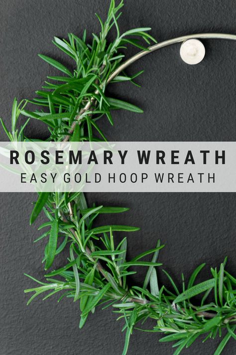 A modern Christmas decor wreath idea with rosemary: Learn how to make a small rosemary wreath #rosemarywreath Rosemary Wreath, Herb Wreath, Christmas Garden Decorations, Gold Wreath, Modern Christmas Decor, Christmas Garden, Holiday Wreath, Garden Decorations, Glitter Glass