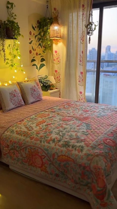 #bedroomdecor #homeline #homedecor #bedroominspo #colourfulhome #indianprints #indianhome #mumbai Bar Decoration Ideas, Coffee Bar Decor Ideas, Airy Decor, Coffee Bar At Home, Bar Decor Ideas, Throw Pillows And Blankets, Small Room Makeover, Bar At Home, Bedroom Ideas For Small Rooms Diy