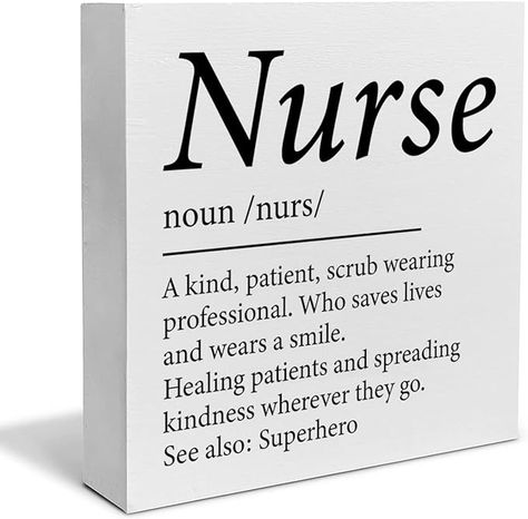 Amazon.com : Nurse Definition Decorative Wooden Box Sign Wood Block Plaque Desk Decor Home Office Shelf or Wall Display, Nurse Appreciation Grad Farewell Gift : Home & Kitchen Home Office Shelf, Nurse Definition, Home Office Shelves, Decorative Wooden Boxes, Office Shelf, Farewell Gifts, Office Signs, Nurse Appreciation, Spread Kindness