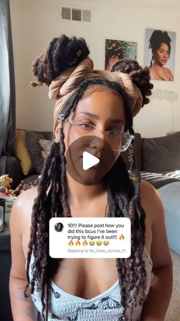 Rikelle Colbert on Instagram: "Loc Buns Headwrap Tutorial! ✨ . . . . #headwrap #headwrapstyle #locjourney #dreadhead" Scarf Style With Locs, Locs Styles With Scarfs, Headwrap Locs Styles, Turban Loc Styles, Loc Head Wraps, Locs Headwrap Styles, Loc Head Wrap Styles, Headwrap Styles With Locs, Loc Buns