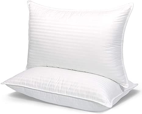 COZSINOOR Cozy Dream Series Hotel Quality Pillows for Sleeping [Set of Two] Premium Plush Fiber, 100% Breathable Cotton Cover Skin-Friendly (King Size) Sleeping Pack, Hotel Pillows, Firm Pillows, Stomach Sleeper, Shoulder Support, Comfortable Pillows, Side Sleeper, Feather Pillows, King Pillows