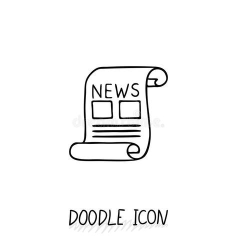 Doodle news icon. Newspaper symbol. vector illustration Newspaper Doodle, News Icon, Journal 2024, Doodle Icon, Printed Sheets, Vector Background, Easy Drawings, Newspaper, Eden