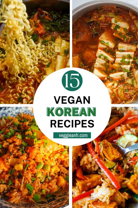 A series of 15 vegan Korean recipes, from hearty comforting stews, to refreshing drinks and side dishes! They highlight the versatility of Korean cooking, are easy to make while being vegan and vegetarian friendly. Vegan Korean Side Dishes, Easy Chinese Recipes Vegetarian, Vegan Asian Dishes, International Vegan Recipes, Vegan Asian Soup Recipes, Easy Korean Recipes Vegetarian, Vegan Street Food, Korean Recipes Vegetarian, Korean Food Vegetarian