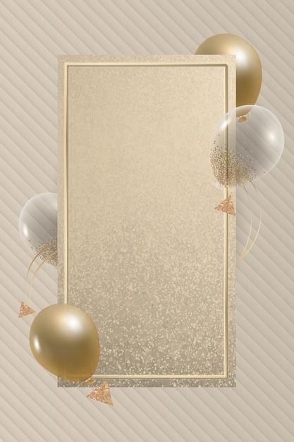 Download this Free Vector about Golden rectangle balloons frame design, and discover more than 20 Million Professional Graphic Resources on Freepik. #freepik #vector #frame #ribbon #happynewyear Golden Rectangle, Rainy Wallpaper, Girly Pics, Balloon Frame, Baby Birthday Invitations, Balloon Painting, Happy Birthday Wallpaper, Happy Birthday Frame, Happy Birthday Posters