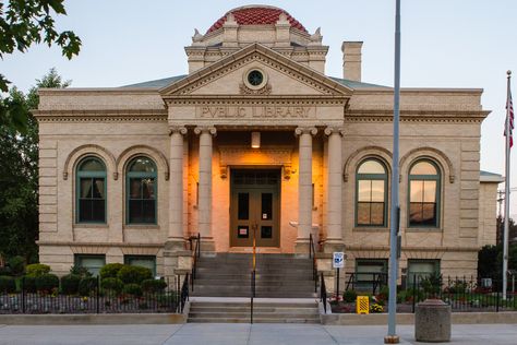 Galion Public Library Ohio Library Exterior Design Architecture, Small Library Building, Library Exterior Architecture, Library Building Exterior, Library Exterior Design, Library Architecture Exterior, Public Library Exterior, Roblox Reference, Public Library Architecture