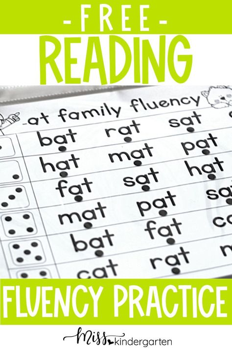 Cvc Fluency, Reading Fluency Activities, Cvc Word Practice, Cvc Words Kindergarten, Cvc Word Activities, Miss Kindergarten, Fluency Activities, Fluency Practice, Cvc Word