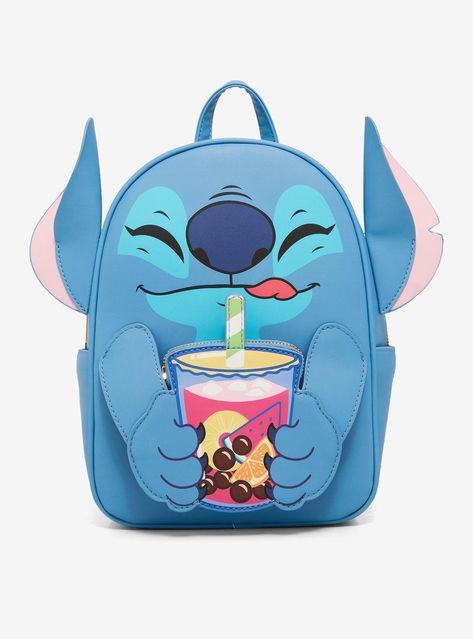 Going out for a boba run with your ohana? Make sure to bring Stitch along with this mini backpack! From Lilo & Stitch  this figural backpack has 3D Stitch ears sticking out on the sides  and appliqué arms holding a yummy cup of tropical boba that doubles as a front zipper pouch. Comes with side pockets and interior zipper pocket.Please note: Cardholder sold separately.8" x 4" x 11" PolyurethaneInterior zipper pocketImported Stitch Boba, Stitch Ears, Her Universe, Disney Lilo, Mini Backpack, Lilo And Stitch, Zipper Pouch, Going Out, Universe