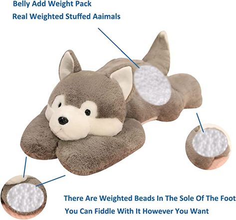 Diy Weighted Stuffed Animal, Weighted Plushies, Cute Huskies, Counselor Classroom, Weighted Stuffed Animals, Weighted Stuffed Animal, Weighted Plush, Wolf Plush, Diy Plush Toys