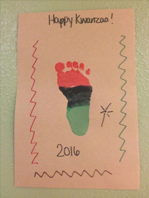 Infant footprint craft for Kwanzaa I put together, it's a cute idea! Kwanzaa Crafts For Kids, Kwanzaa Preschool, Kwanzaa Crafts, Kwanzaa Activities, Kwanzaa Principles, Idea Craft, Toddler Projects, Hanukkah Crafts, Footprint Craft