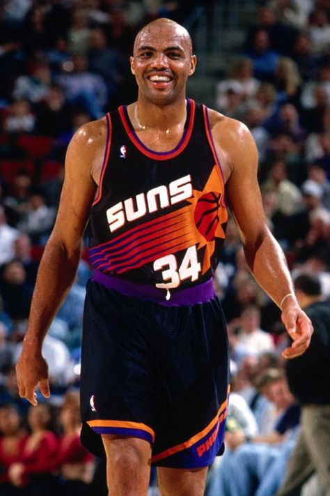 Charles Barkley, Phoenix Suns - Away Gonzaga Basketball, 90s Nba, Rockets Basketball, His Ring, Best Nba Players, Ball Aesthetic, Nba Mvp, Charles Barkley, Nba Legends