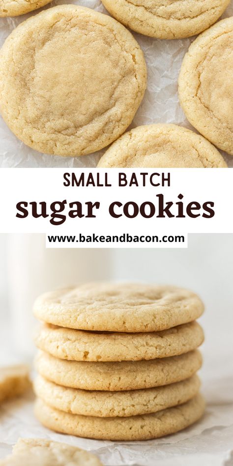 Small Sugar Cookie Recipe, Small Cookies Recipe, Plain Cookie Recipe, Sugar Cookie Recipe Small Batch, Small Batch Sugar Cookies, Vanilla Cookie Recipe, Cowboy Cookie, Small Batch Cookie Recipe, Mini Recipes