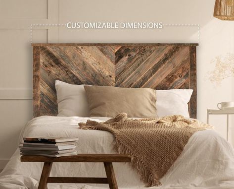 Herringbone Reclaimed Wood Headboard Multiple Sizes: Twin | Etsy Reclaimed Wood Bedroom Furniture, Reclaimed Wood Bedroom, Herringbone Headboard, Barnwood Headboard, Farmhouse Headboard, Reclaimed Wood Headboard, Rustic Bedroom Furniture, Rustic Headboard, Wood Bedroom Furniture