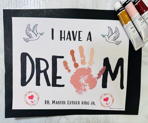 Martin Luther King Jr Day Activities, Mlk Day Art For Kids, Mlk Art For Toddlers, Martin Luther King Day Crafts For Kids, Marther Luther King Crafts, Mlk Crafts For Kids Toddlers, Mlk Crafts For Infants, Mlk Projects For Kids, Martin Luther King Jr Preschool Crafts