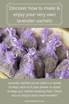 You can benefit from lavender essential oil all year long, but many don’t realize how long you can enjoy lavender sachets. Not just days, weeks, or months, but actually years of lovely lavender scent. And they are easy to make. Check out our blog to find out how. Dry Lavender Uses, Lavender Gift Ideas, Lavender Bags How To Make, Lavender Uses, Lavender Products, Lavender Crafts, Lavender Leaves, Lavender Recipes, Lavender Benefits