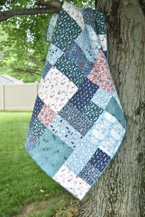 Lap Quilt Patterns Using Fat Quarters - Patchwork Posse Quilt Patterns For Men Easy, Fast And Easy Quilts, Beginner Jelly Roll Quilt Patterns Free, Simple Quilt Blocks Ideas, Five And Dime Quilt Pattern, How Many Fat Quarters To Make A Quilt, Free Patchwork Quilt Patterns, Traditional Quilt Blocks Simple, Easy Queen Size Quilt Pattern Free