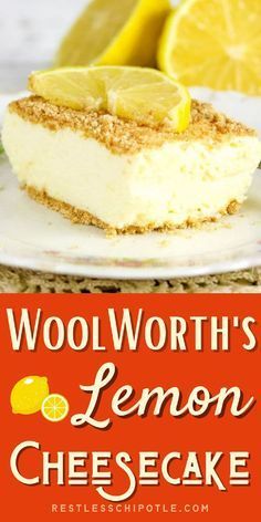 Woolworth Cake, Woolworth Recipes, Vintage Dessert Recipes, Woolworth Cheesecake Recipe, Cheesecake Deserts, Woolworth Cheesecake, Lemon Curd Dessert, Vintage Desserts, Easy Lemon Cheesecake