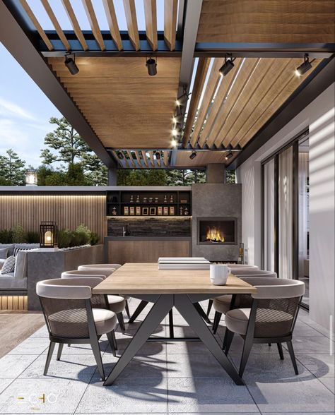 Terrace Garden Design, Rooftop Terrace Design, Balkon Design, Rooftop Design, Modern Pergola, Outdoor Living Design, Backyard Remodel, Rooftop Patio, Modern Backyard