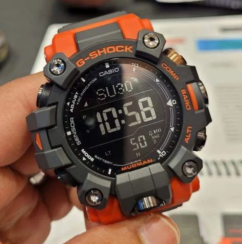 It appears that G-Shock will be releasing an all-new Mudman series before a new Rangeman series, as leaks of the Mudman GW-9500 have been making the rounds Best G Shock Watch, G Shock Mudman, Wrist Clock, G Shock Mudmaster, New G Shock, Husband Clothes, Casio G Shock Watches, Fancy Watches, G Shock Watches