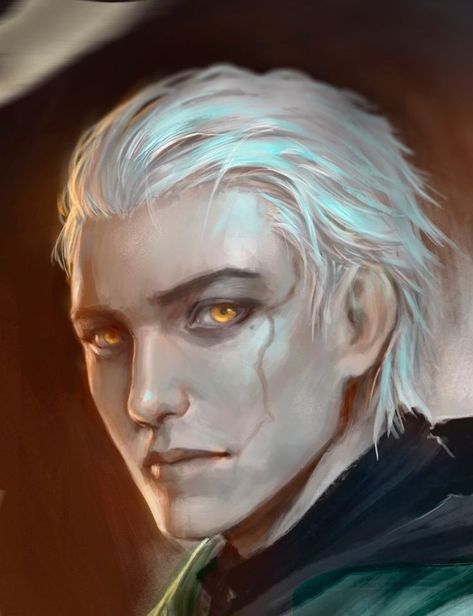 Male Human Humanoid Businessman Noble Mage White Hair Yellow Evil Eyes Hair Yellow, Roleplay Characters, Fantasy Portraits, Evil Eyes, Human Male, Dungeons And Dragons Characters, Fantasy Male, Yellow Eyes, Arte Fantasy