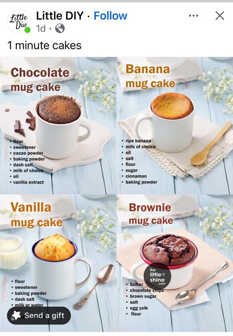 Beginner Baking Recipes, Mug Dessert Recipes, Zucchini Cheddar, Microwave Mug Recipes, Homemade Cake Recipes Chocolate, Homemade Cookbook, Sweet Dishes Recipes, Quick Recipes Snacks, Mug Recipes