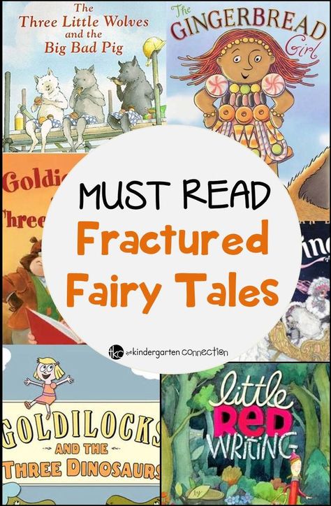 Fractured Fairy Tales book list for preschool and kindergarten Original Fairy Tales, Fairy Tale Writing, Fairy Tale Activities, Fairy Tales Unit, Fractured Fairy Tales, Fairy Tale Theme, Library Activities, Fairy Tales For Kids, Classic Fairy Tales