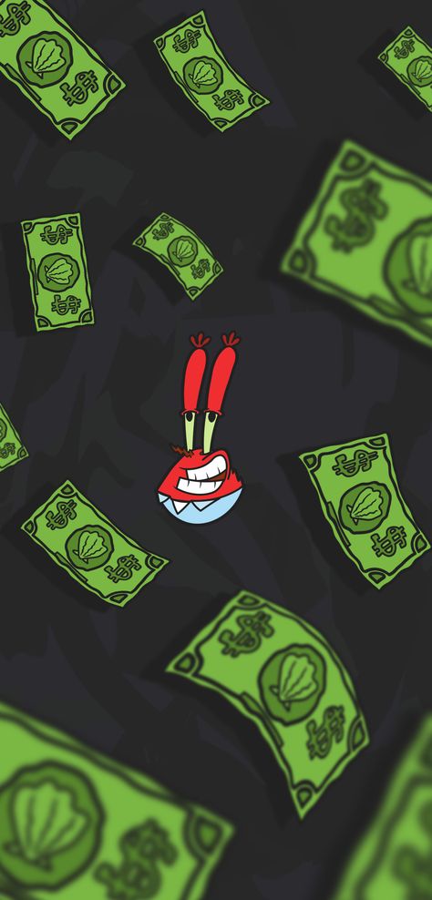 Spongebob Iphone Wallpaper, Wallpaper Spongebob, Simpson Wallpaper Iphone, Money Wallpaper Iphone, Wallpaper Iphone Lucu, Mr Krabs, Simpsons Art, Spongebob Wallpaper, Funny Iphone Wallpaper