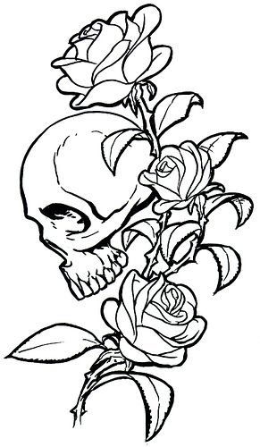 https://flic.kr/p/L4guv | Skulls and Roses | Tattoo inspired drawings with Skulls and Roses as subject.  Contact me to get a print. Thanks. Design Tatuaje, Tattoo Graffiti, Skull Rose Tattoos, Skull Coloring Pages, Skull And Roses, Black Rose Tattoos, Tattoo Outline Drawing, Mens Shoulder Tattoo, Roses Tattoo