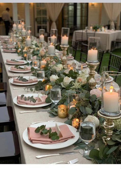 Long tables wedding reception