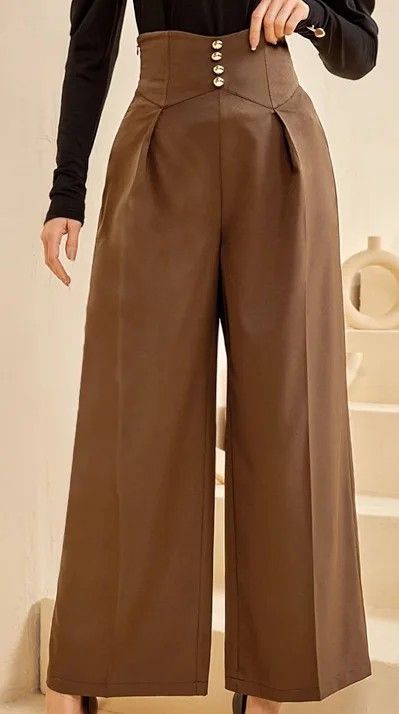 Trouser Pants Pattern, Trouser Design, Cute Pants, Mocha Brown, Modest Fashion Outfits, Vintage Pants, Pleated Pants, Mode Vintage, Pants Pattern