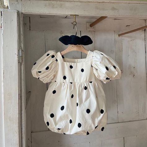 Baby Polka Dot Bubble Romper (6-24m) – AT NOON STORE Polka Dot One Piece, Body Suit Outfits, Baby Jumpsuit, Girl Onesies, Bubble Romper, Girls Rompers, Sleeved Romper, Summer Baby