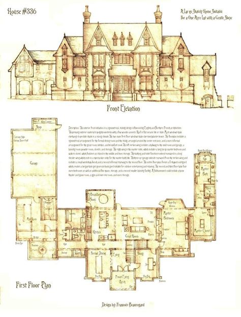 House 336 by Built4ever Vintage Mansion Layout, Victorian Mansion Floor Plans, Palace Floor Plan, Medieval Mansion, Victorian House Plans, Vintage House Plans, Rpg Maps, Sims Building, Sims House Plans