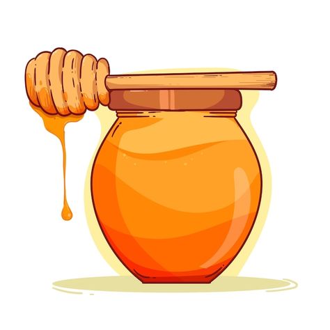 Free vector hand drawn honey jar drawing... | Free Vector #Freepik #freevector #delicious #drawing #tasty #meal Honey Drawing Cute, Jar Of Honey Drawing, Jar Drawing Illustration, Honey Jar Drawing, Honey Jar Design, Honey Drawing, Jar Drawing, Honey Illustration, Honey Container