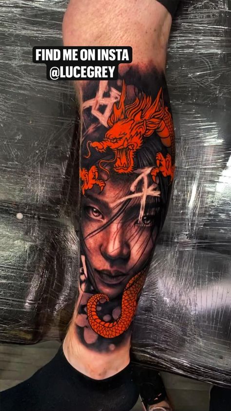 Find me on insta @LUCEGREY | Colored tattoo design, Japanese leg tattoo, Tattoos Tato Geisha, Tattoo Design Japanese, Tato Phoenix, Samurai Tattoo Sleeve, Japanese Leg Tattoo, Colored Tattoo, Tattoos Japanese, Geisha Tattoo Design, Colored Tattoo Design