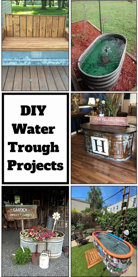 Having an old water trough, don’t rush to throw them away. Instead of laying it in vain somewhere around your home, there are some useful ways to recycle useful things. And today, we’ve rounded up the 20 Astound DIY Water Trough Projects that will inspire you. They are super practical DIY stock tank ideas not only you trying but also your neighbors will love to copy your designs. Water Trough Pool Ideas, Horse Trough Pool, Stock Tank Ideas, Water Trough Ideas, Water Trough Garden, Metal Water Trough, Galvanized Water Trough, Cattle Trough, Galvanized Stock Tank