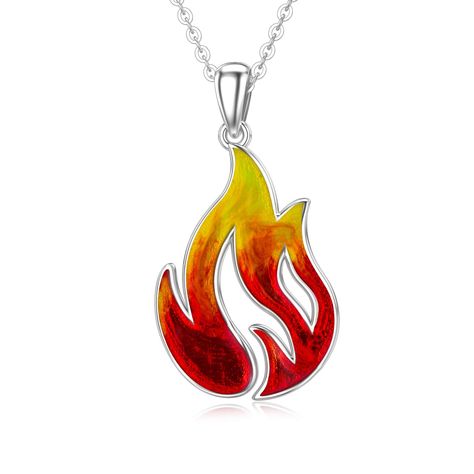 PRICES MAY VARY. 【FIRE JEWELRY】❁❁ We designed a reddish-yellow flame, it is the symbolic of illumination and enlightenment, spirituality and warm.Hope you can feel warm and the power of life by this flame fire necklace 【MATERIAL】❁❁ High quality 925 Sterling Silver. It is waterproof,anti-allergic, allergy free, nickel free, which is harmless to the body and safe for sensitive skin 【GREAT VALUE】❁❁ Chains Length: 18" + 2"(adjustable), weight:3.91g(0.009lbs) It is suitable for matching T-shirt, skir Flame Necklace, Fire Necklace, Initial Bar Necklace, Fire Jewelry, Glowing Necklace, Fire Nation, Rhinestone Choker, Gift For Girlfriend, Red Fire