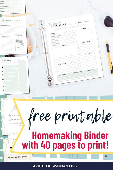 Family Binder Free Printables, Household Organization Binder, Life Binder Printables, 2023 Free Printable, Homemaking Binder, Binder Printables Free, Home Organization Binders, Soap Bible Study, Binder Ideas