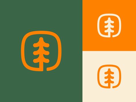 Tree Badge nature tree squircle orange green logo mark icon illustration design logo shane harris Forestry Logo Design, Green And Orange Branding, Orange Green Branding, Tree Service Logo, Family Logo Design, Park Logo Design, Nature Logos, Ideal Logo, Logo Tree