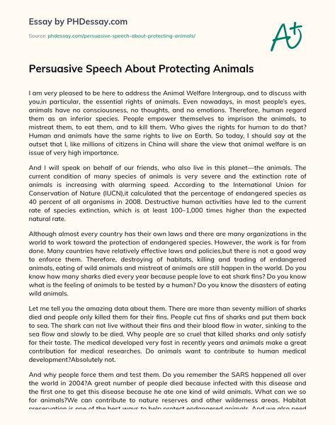 Persuasive Speech About Protecting Animals Public Speech Script, Persuasive Paragraph Example, Speech Writing Examples, Persuasive Speech Examples Student, Manuscript Speech Example, Persuasive Speech Topics Ideas, How To Write A Speech, Informative Speech Examples, English Speech Topics