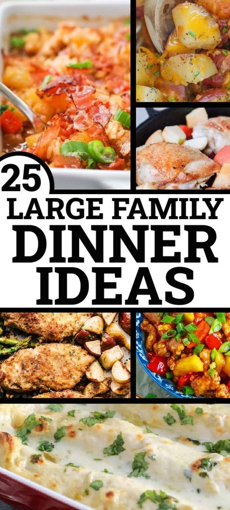 Large Family Dinner Ideas, Large Family Dinner, Big Family Meals, Cheap Family Meals, Big Family Dinner, Budget Family Meals, Large Group Meals, Large Family Meals, Meal Train Recipes